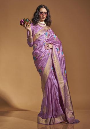 Picture of Shapely Satin Pale Violet Red Saree