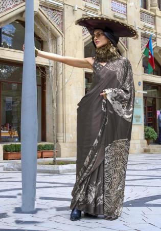 Picture of Charming Crepe & Satin Dim Gray Saree