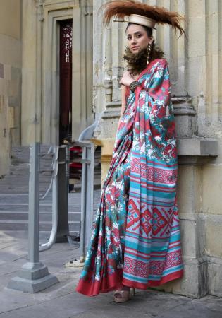 Picture of Radiant Crepe & Satin Light Coral Saree