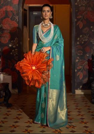 Picture of Gorgeous Silk Dark Cyan Saree