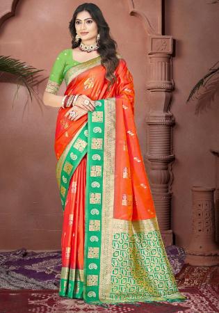 Picture of Marvelous Silk Crimson Saree