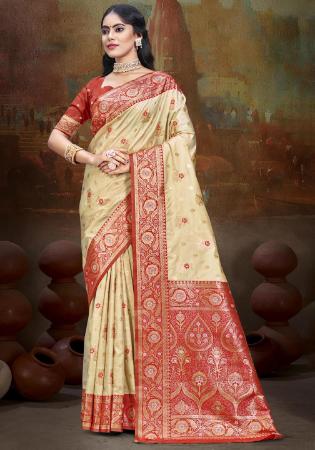 Picture of Graceful Silk Beige Saree