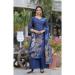 Picture of Well Formed Silk Dark Slate Blue Readymade Salwar Kameez