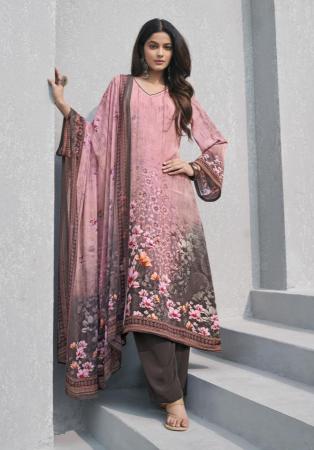 Picture of Crepe Dark Olive Green Straight Cut Salwar Kameez