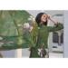 Picture of Crepe Dark Olive Green Straight Cut Salwar Kameez