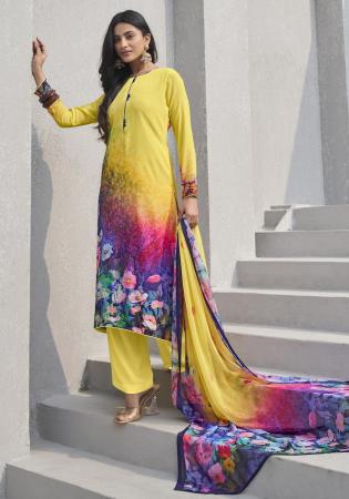 Picture of Classy Crepe Sandy Brown Straight Cut Salwar Kameez