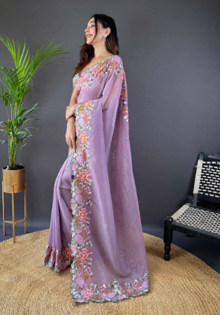 Picture of Marvelous Net & Silk Rosy Brown Saree