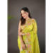 Picture of Sublime Net & Silk Yellow Green Saree