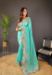 Picture of Sublime Net & Silk Medium Aqua Marine Saree