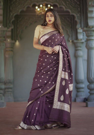 Picture of Sublime Linen Brown Saree