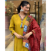 Picture of Rayon & Silk Golden Rod Readymade Salwar Kameez