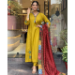 Picture of Rayon & Silk Golden Rod Readymade Salwar Kameez