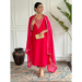 Picture of Rayon & Silk Dark Red Readymade Salwar Kameez