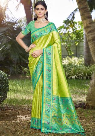 Picture of Good Looking Silk Khaki Saree