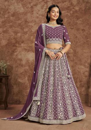 Picture of Statuesque Georgette Purple Lehenga Choli