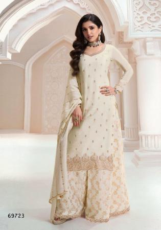 Picture of Radiant Chiffon Tan Straight Cut Salwar Kameez