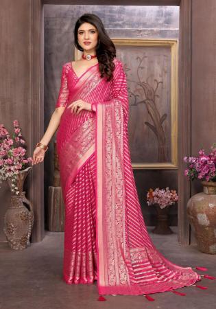 Picture of Beautiful Brasso Medium Violet Red Saree