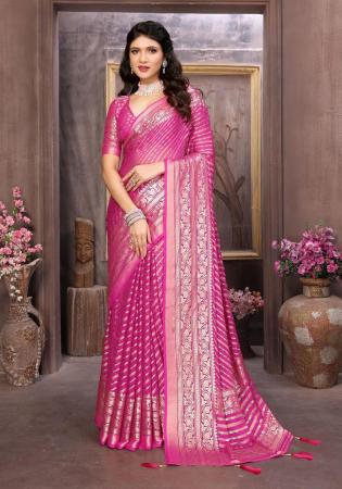 Picture of Good Looking Brasso Medium Violet Red Saree